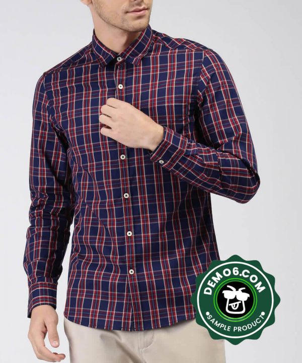 Wrinkle Free Slim Fit Checks Shirt