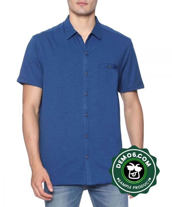 Bruce Lee Blue Originals, Solid Men's Casual Shirt