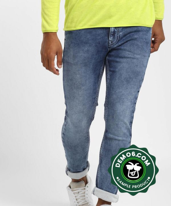 Washed Mid Rise Jeans